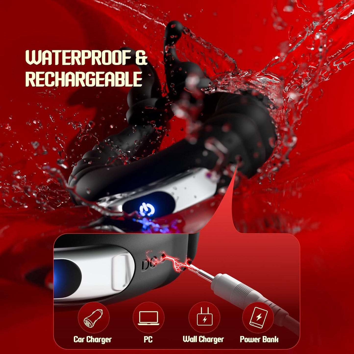 Dual Motors Penis Ring Vibrator with 10 Powerful Vibration Modes