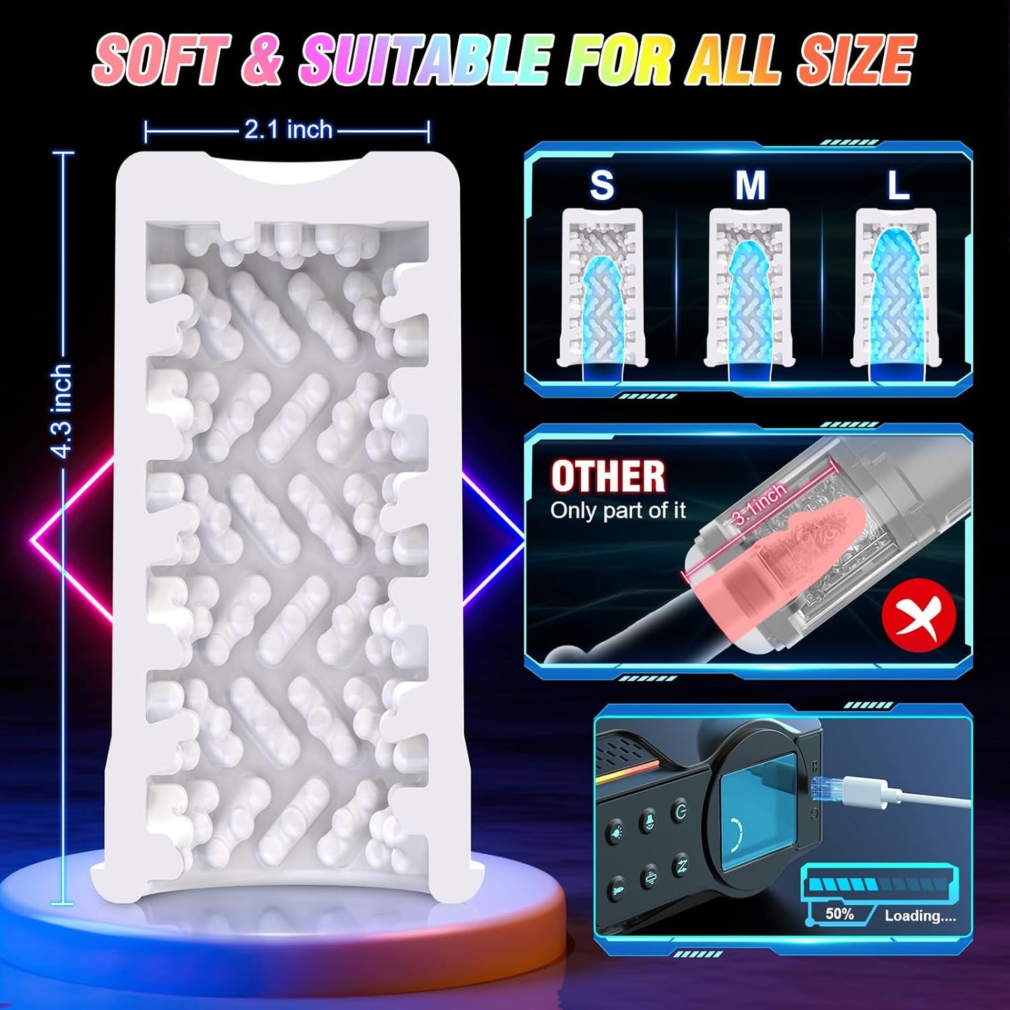 Smart Automatic Masturbator Sex Machine with 10 Thrusting &10 Vibrating Modes