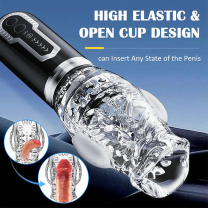 Automatic Penis Trainer Stroker Masturbator with 5 Thrust & Rotation & 7 Vibration Modes