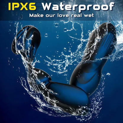 Anal Vibrator Prostate Massager Butt Plug with 3 Thrusting Expanding & 9 Vibration Modes