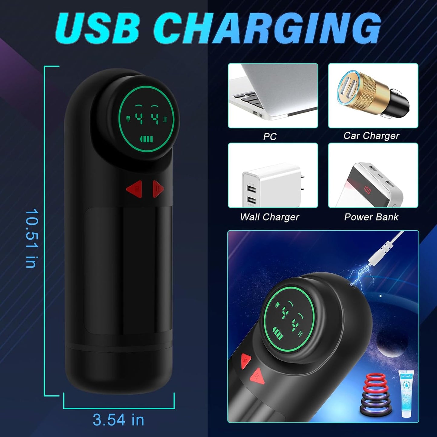 3 in 1 Automatic Masturbator Stroker with 4 Sucking & Vibrating & Thrusting Modes