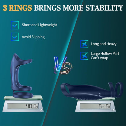 Anneau pénien à 3 anneaux APP Control avec 9 modes de vibration 