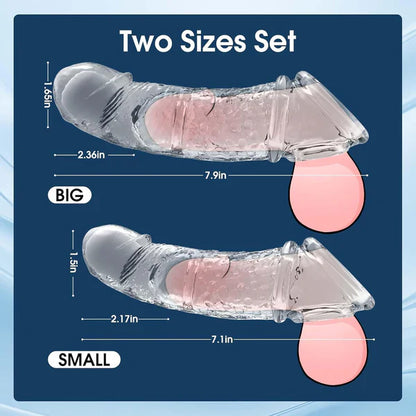 4 IN 1 Multifunctional Penis Extender Sleeve Cock Ring with 10 Vibration Modes