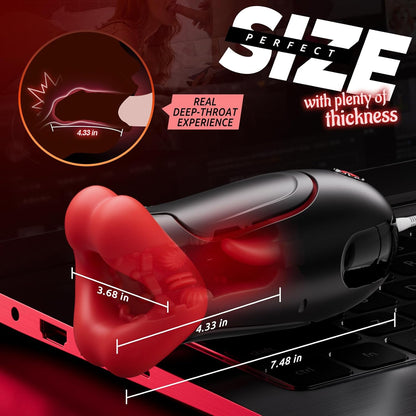 APP Control Squeezable Masturbator Stroker Blowjob with 10 Vibrations & Tongue Modes