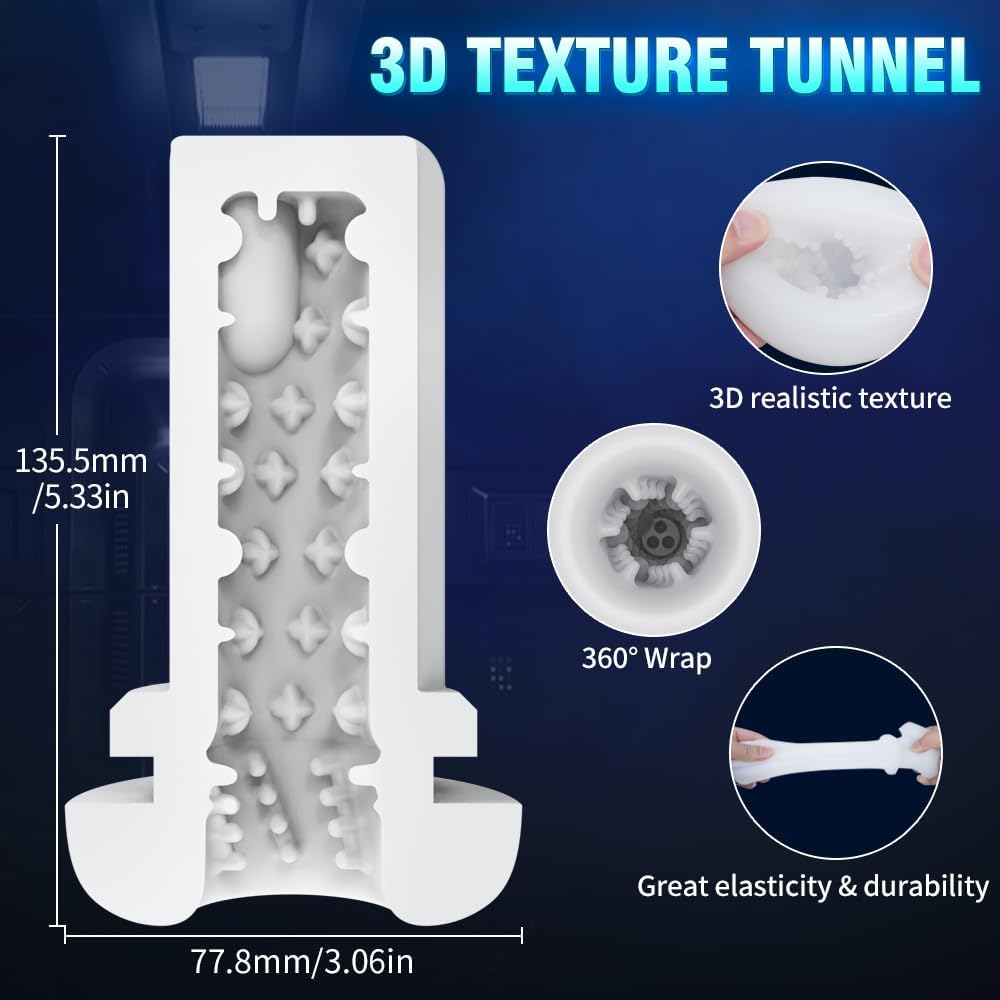 360° Wrapping Automatic Masturbator with 9 Vibrating & 7 Thrusting & 5 Sucking