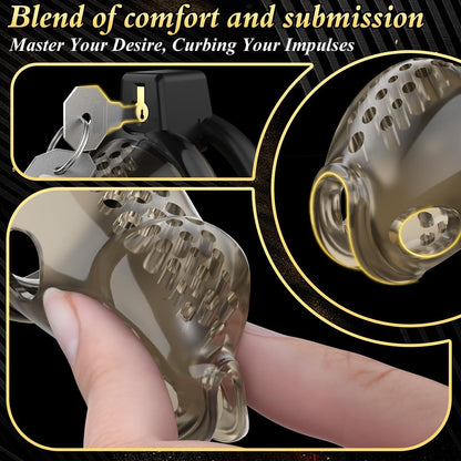Lightweight Penis Cage Bondage Chastity Device with 6 Sizes Penis Rings
