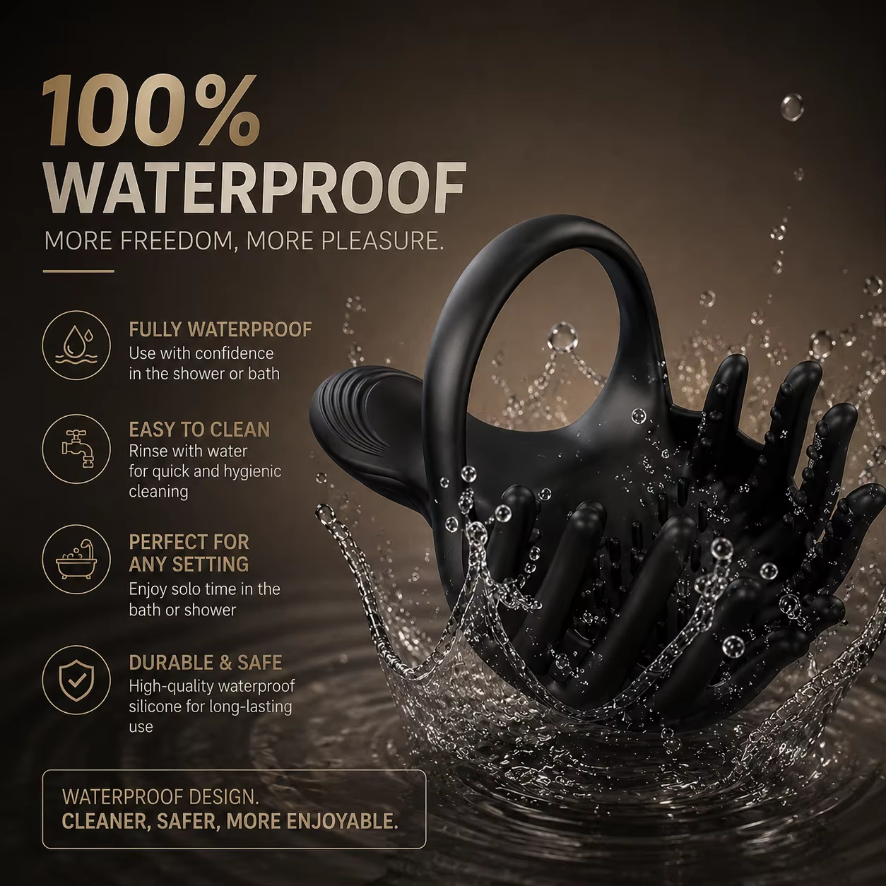 Wearable Testicle Massager Penis Trainer Vibrator Cock Ring mit 10 Vibration Modes