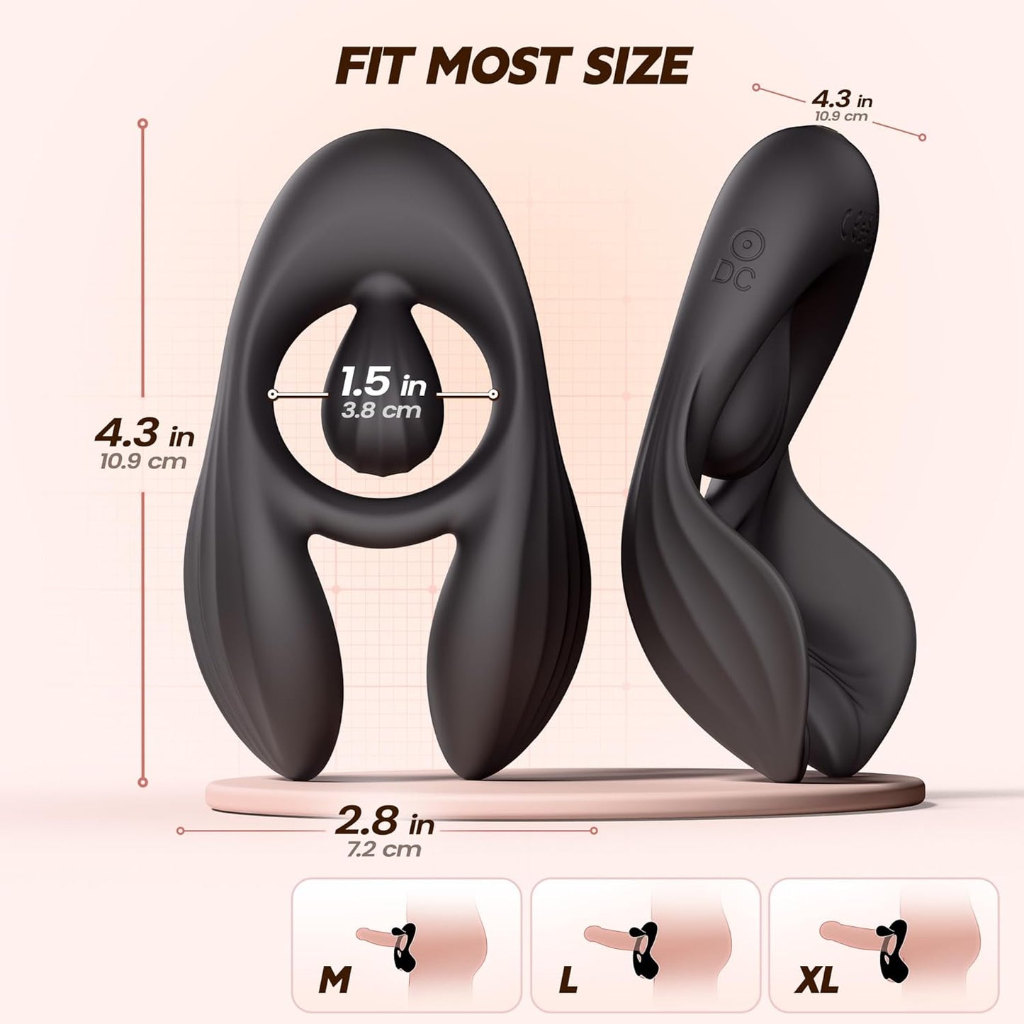 3 IN 1 Cock Ring Testicle Stimulator Penis Trainer with 3 Motors & 10 Vibrations