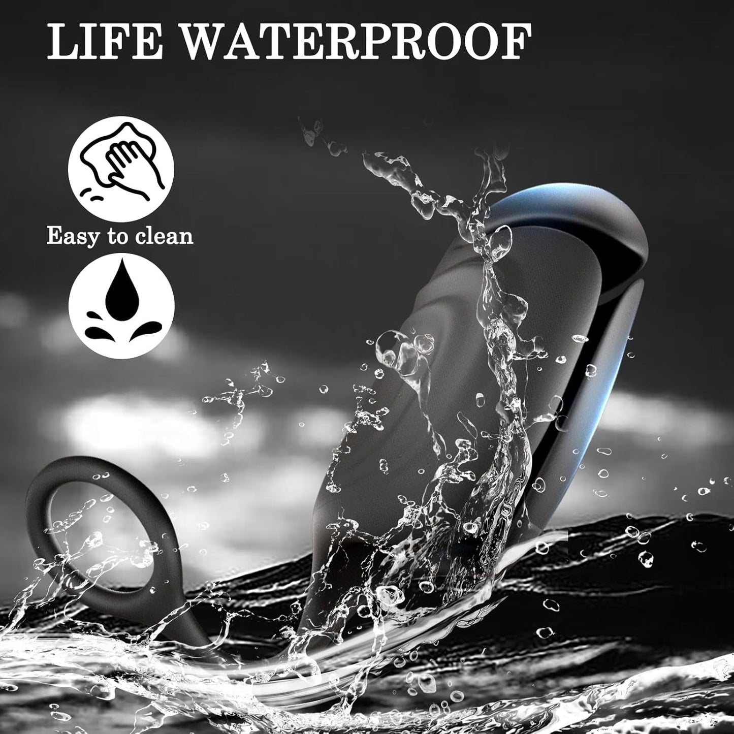 E-stim Penis Trainer Glans Massage Stimulator with 5 Electric Shock & 10 Vibration Modes