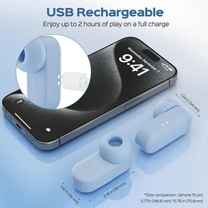 2 IN 1 Mini Headphone G Spot Vibrator Stimulator with 5 Tongue Suction & Vibration Modes