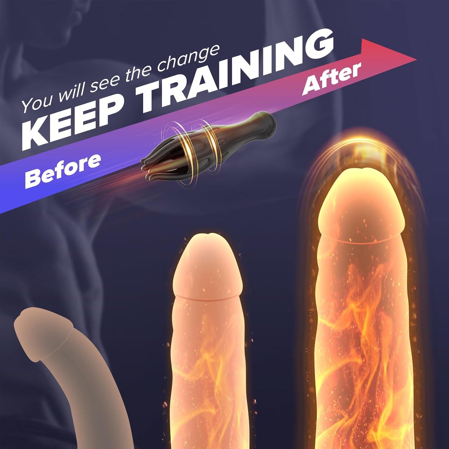 360°Wrappe Penis Vibrator Trainer Glans Stimulator with 10 Vibrations