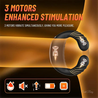 Stretchable Cock Ring Penis Trainer Vibrator with 10 Vibration Modes