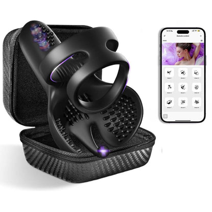 Multizone Stimulation Testicle Stimulator Penis Trainer Cock Ring with 10 Vibration Modes