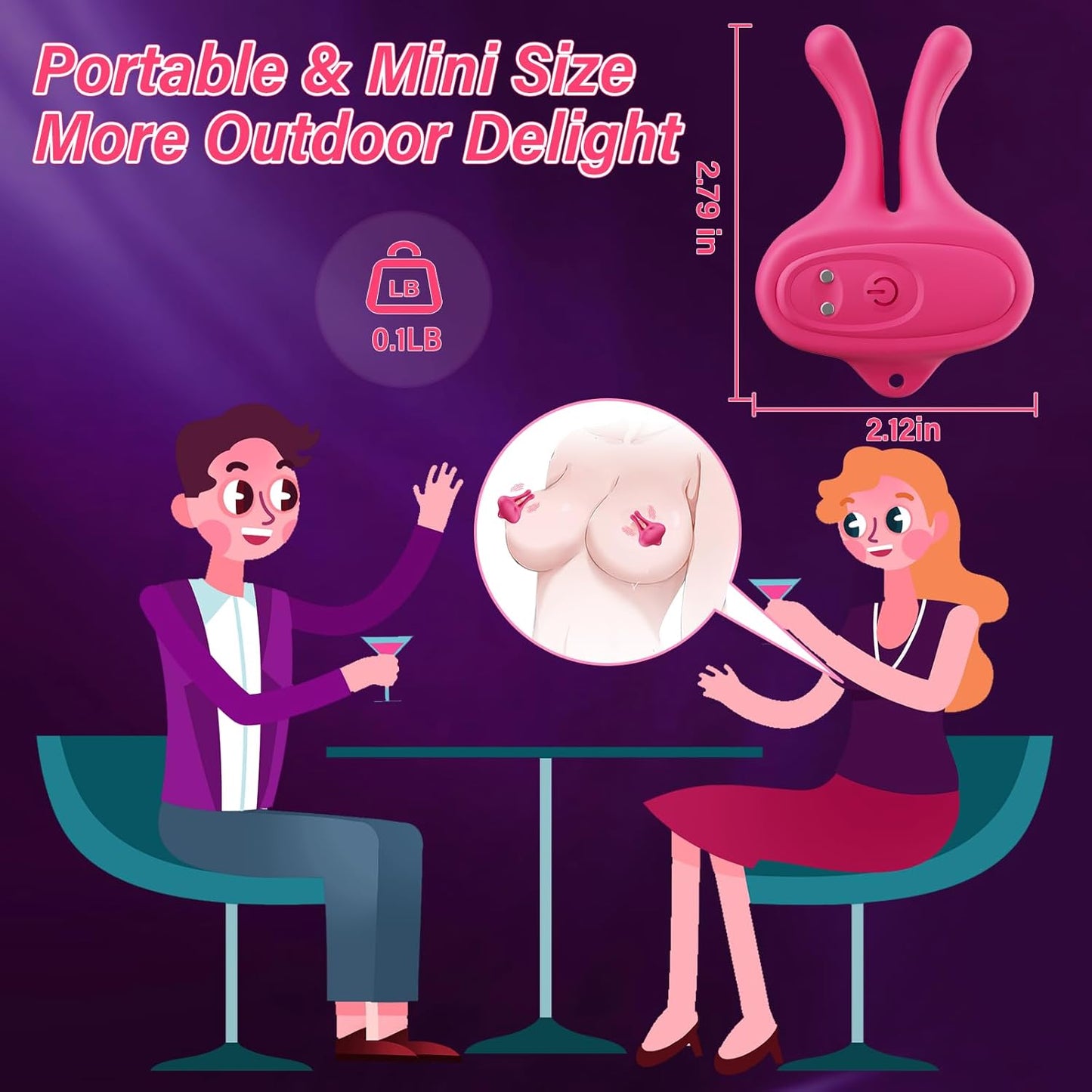 2 IN 1 Nipple Vibrator Sex Toys Magnetic Clamps BDSM Toys with 9 Vibration Modes