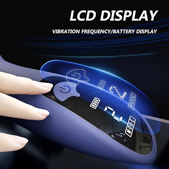 LCD Display Finger-Shaped Penis Trainer Vibrator Glans Stimulator with 9 Vibrations