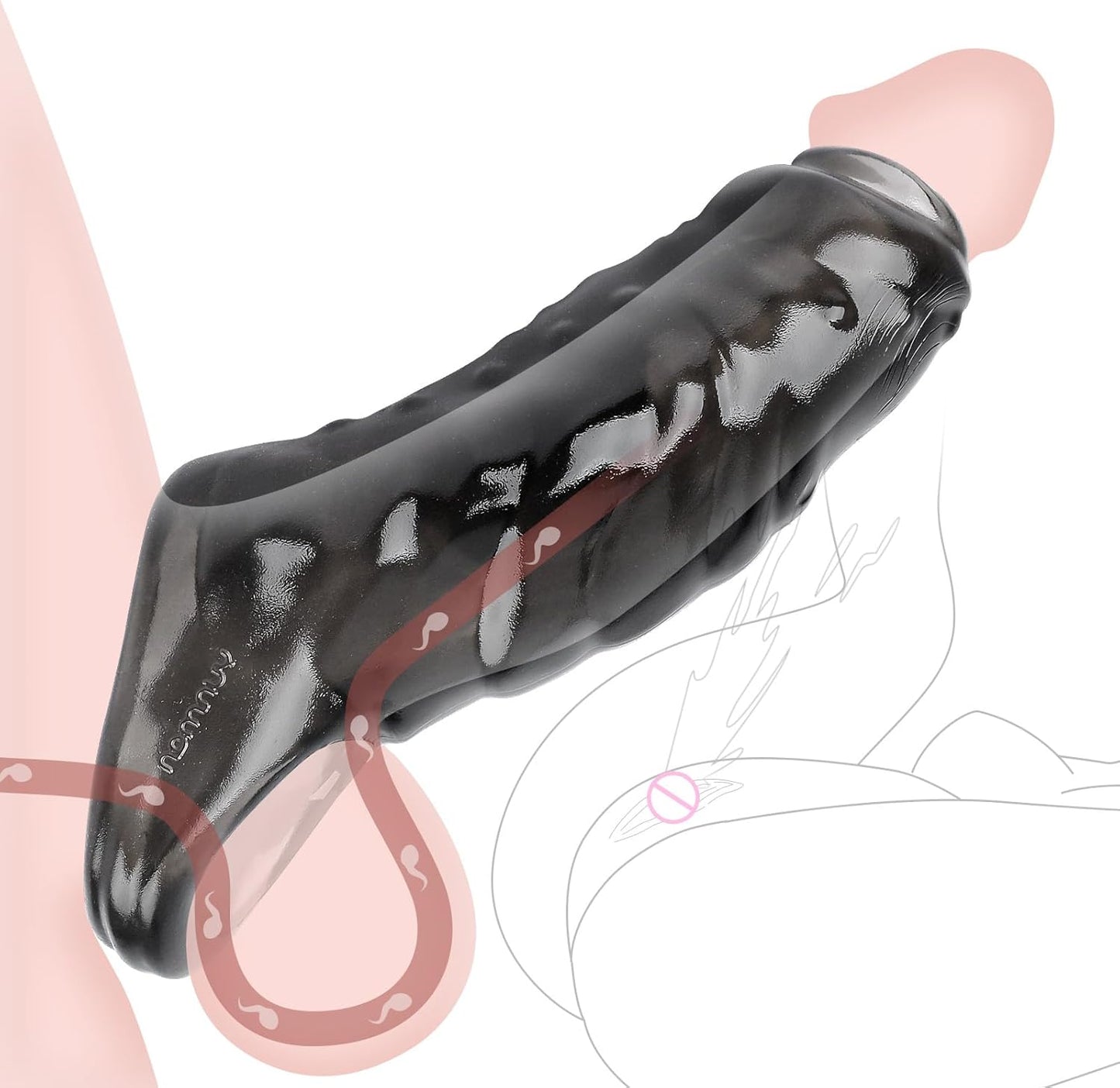 Realistic Ultra-Soft Silicone Penis Sleeve Cock Sleeve Extender