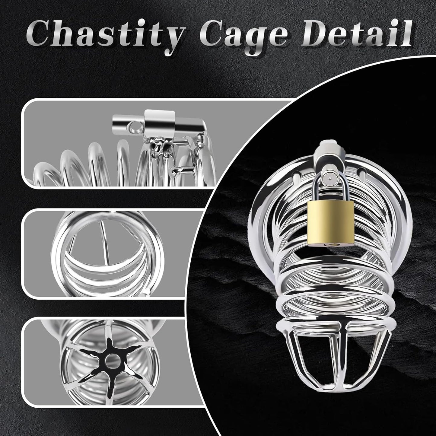 Chastity Cage Device Elastic Auxiliary Belt Cock Bondage Gear with 3 Ring Sizes