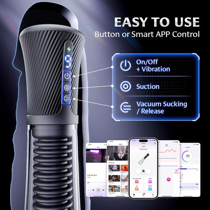 Automatic Masturbator Penis Pump Enlarger with 9 Vibrations & 5 Auto-suction Modes