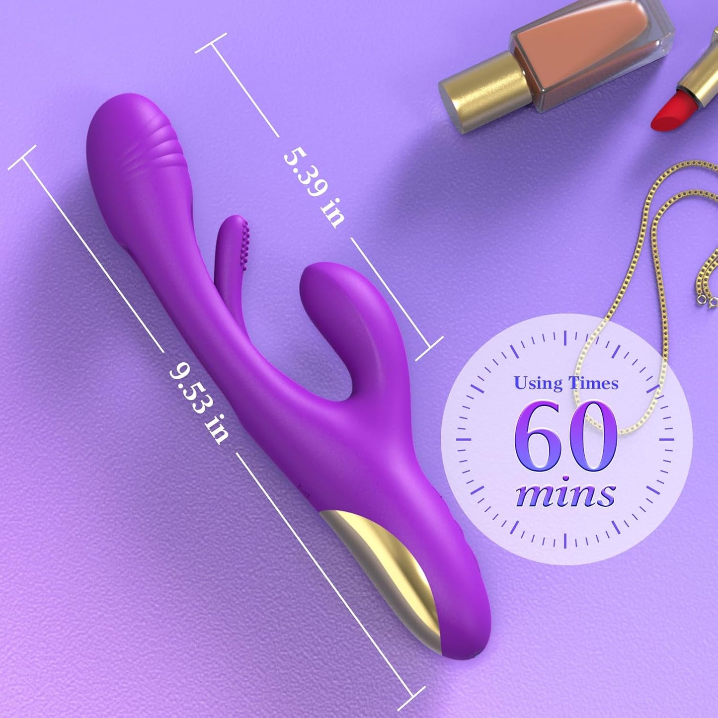 3 IN Rabbit Vibrator G spot Massager with 14 Vibrating & 7 Flapping Modes