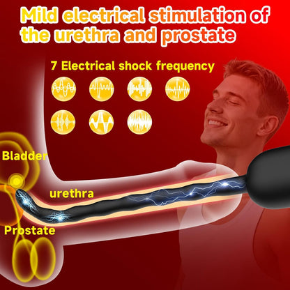 Remote Control Electro Stim Urethral Sound Anal Plug with 7 Modes