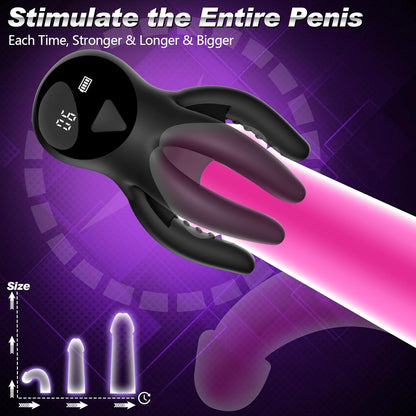 3 IN 1 Penis Vibrator Glans Trainer Masturbator with 10 Powerful Vibration Modes
