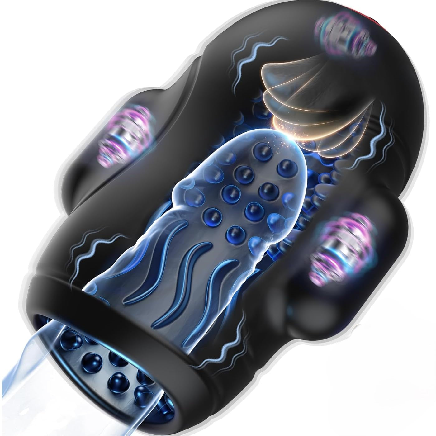 4 IN 1 Electric Masturbator Penis Trainer Vibrator with 10 Vibrating Modes & 3 Motors