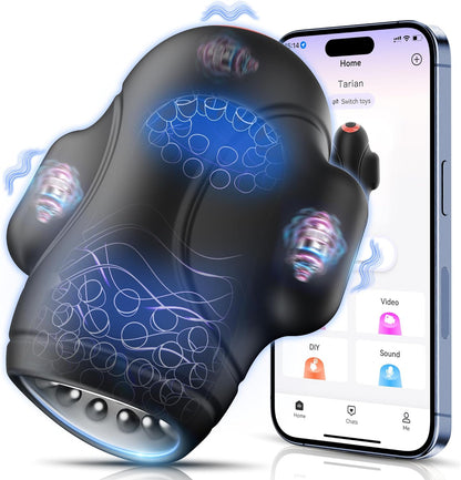 4 IN 1 Automatic Penis Trainer Vibrator Masturbator Stroker with 10 Vibrations & 3 Motors
