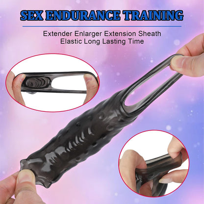 Realistic Ultra-Soft Silicone Penis Sleeve Cock Sleeve Extender