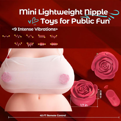 Rose-Shaped BDSM Vibrating Nipple Clamps with  9 Vibrations