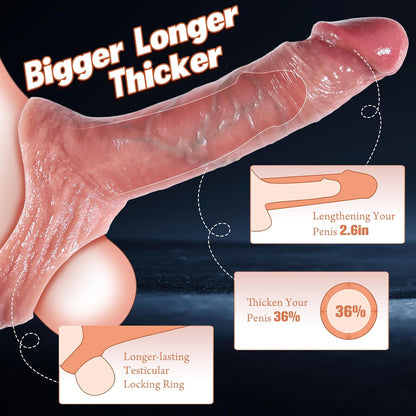 2.6 inch Ultra-Realistic Penis Sleeve Cock Ring Extender