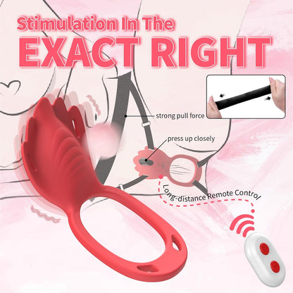 2 IN 1 Wearable Panty Vibrator Cock Ring with 9 Vibration Modes