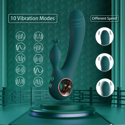 Rabbit Vibrator Vaginal Massager with 10 Vibration Modes