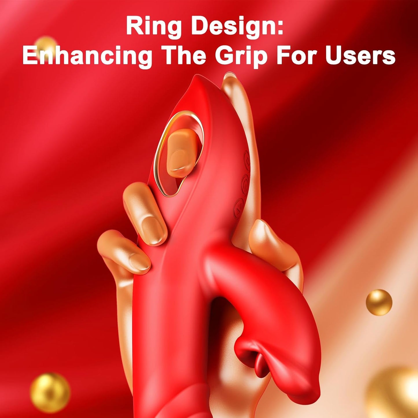 Thrusting G-spot Clitoris Vibrator Dildo with 10 vibrating & 5 Thrustigng & Tongue Licking