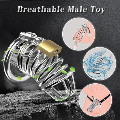 Chastity Cage Device Elastic Auxiliary Belt Cock Bondage Gear with 3 Ring Sizes