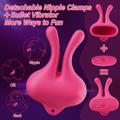 2 IN 1 Nipple Vibrator Sex Toys Magnetic Clamps BDSM Toys with 9 Vibration Modes