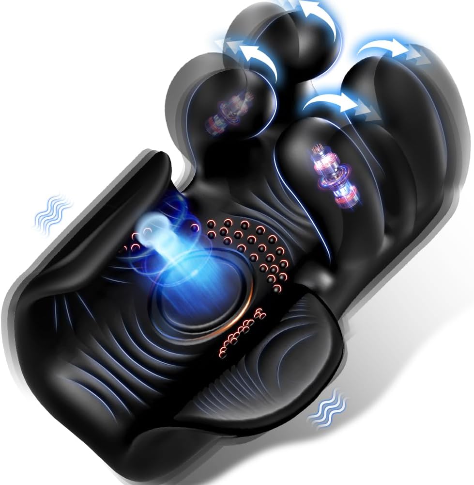Electric Penis Trainer Glans Vibrator with 10 Finger Massage & Tapping & Vibrating