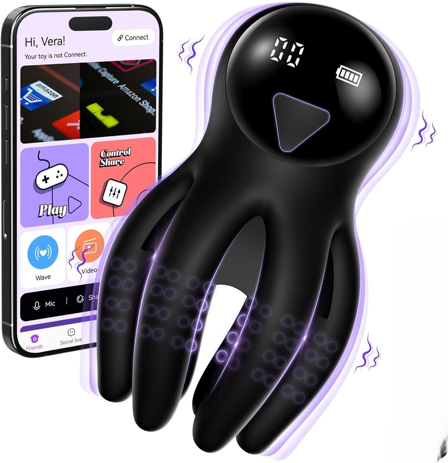 3 IN 1 Penis Vibrator Glans Trainer Masturbator with 10 Powerful Vibration Modes