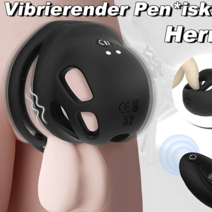 Chastity Cage Urethral Tube Penis Trainer VIbrator with Multiple Vibration Modes