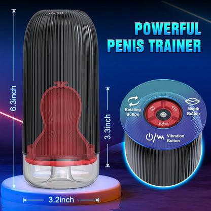 3 IN 1 Automatic Masturbator Penis Vibrator with 10 Vibrating & 3 Rotating Modes