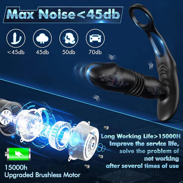 3 IN 1  Anal Vibrator Prostate Massager Sex Toys with 3 Thrusting & 12 Vibrating