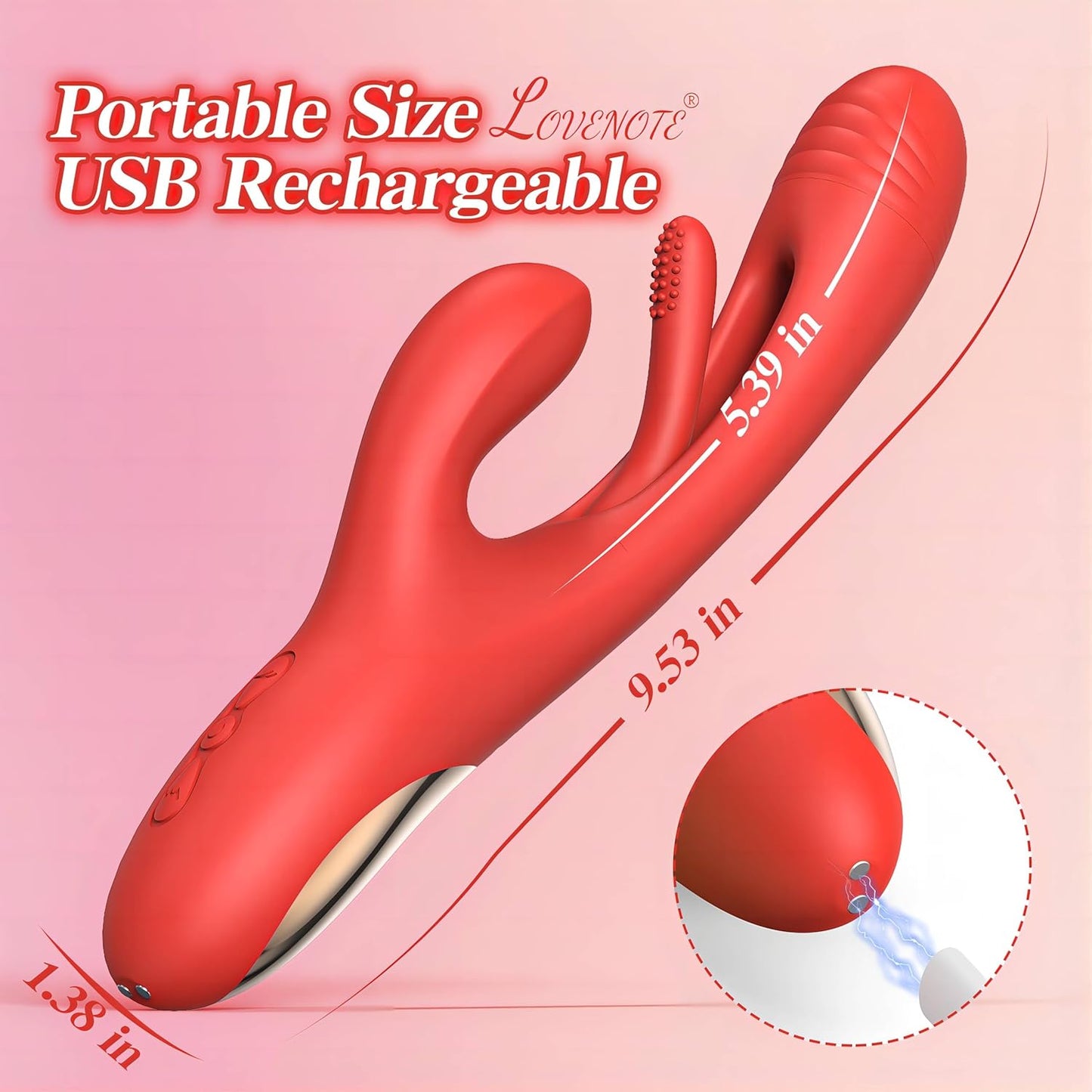 3 IN 1 Rabbit G-spot Vibrator Stimulator with 7 Vibration & Flutter Modes