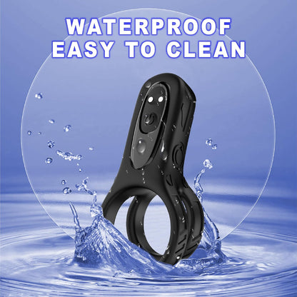 Dual Ring Penis Trainer Vibrator Chastity Devices with 9 Vibration Modes