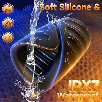 2 IN 1 Masturbator & Penis Trainer Glans Stimulator with 10 Vibration Modes