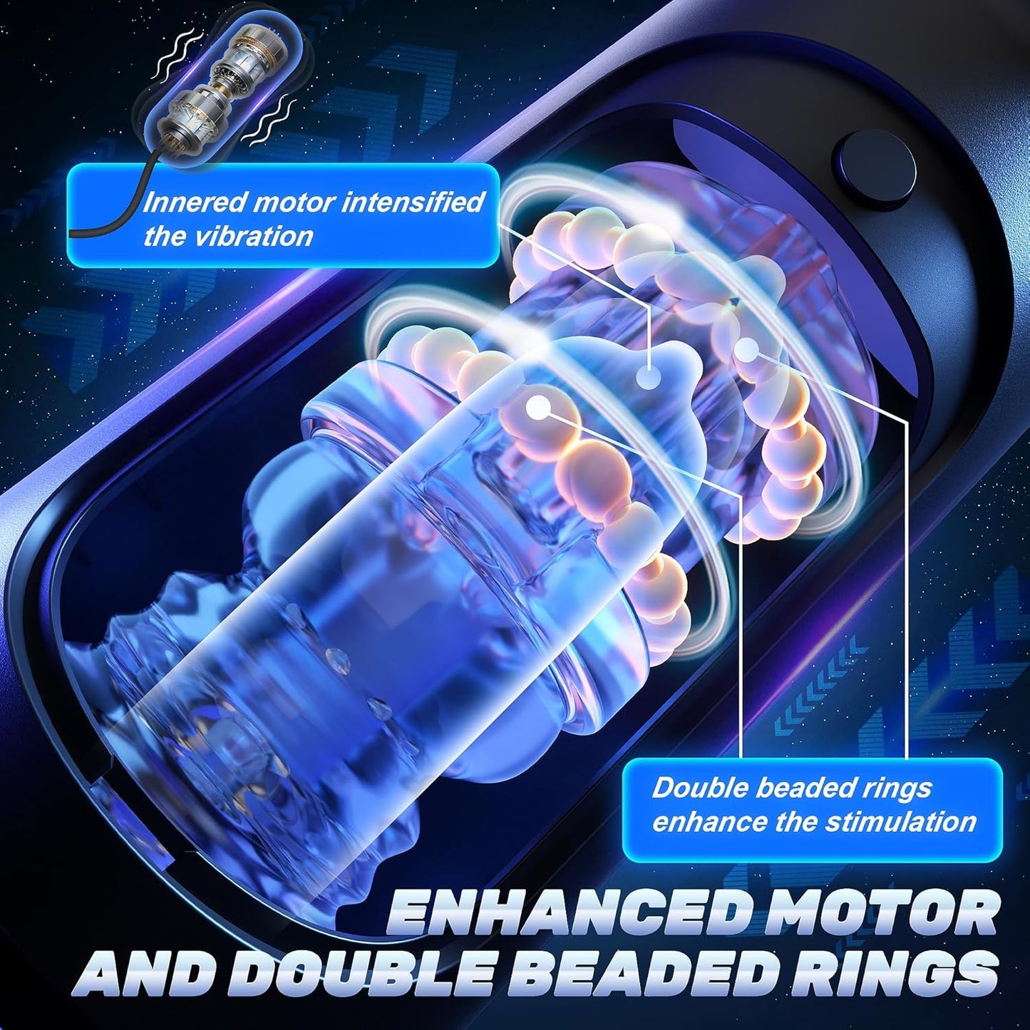 LCD Display Electric Masturbator Stroker Blowjob with 8 Vibration and Thrust Modes