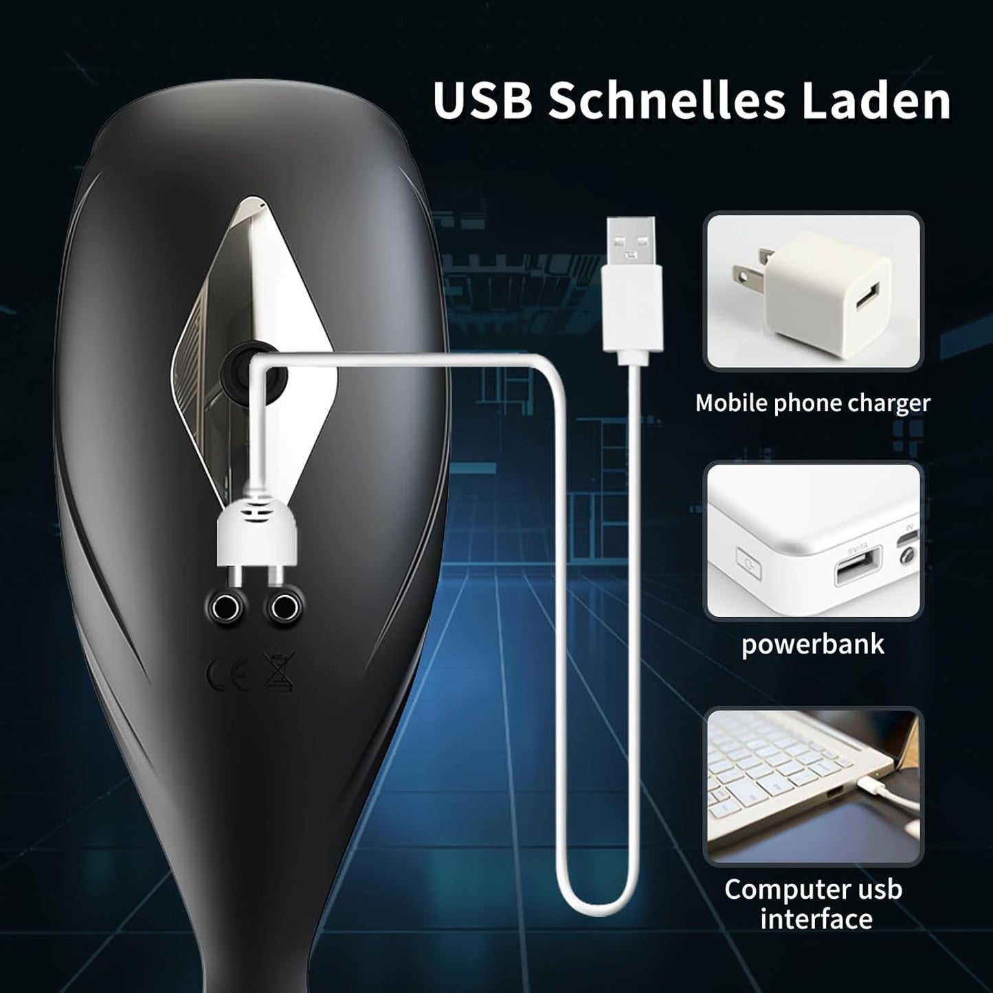 2 IN 1 Penis Trainer Vibrator Cock Ring Stimulator Masturbator with 10 Vibration Modes