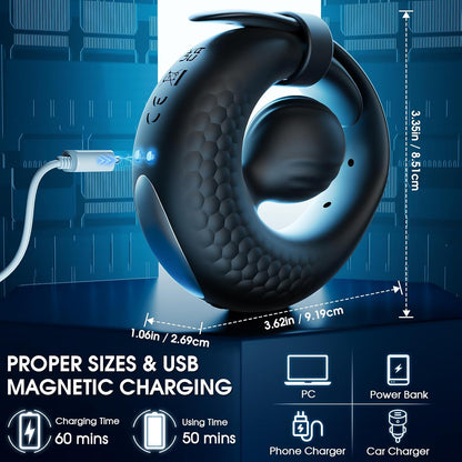 Adjustable Penis Trainer Vibrator Cock Ring Stimulator with 10 Vibration Modes