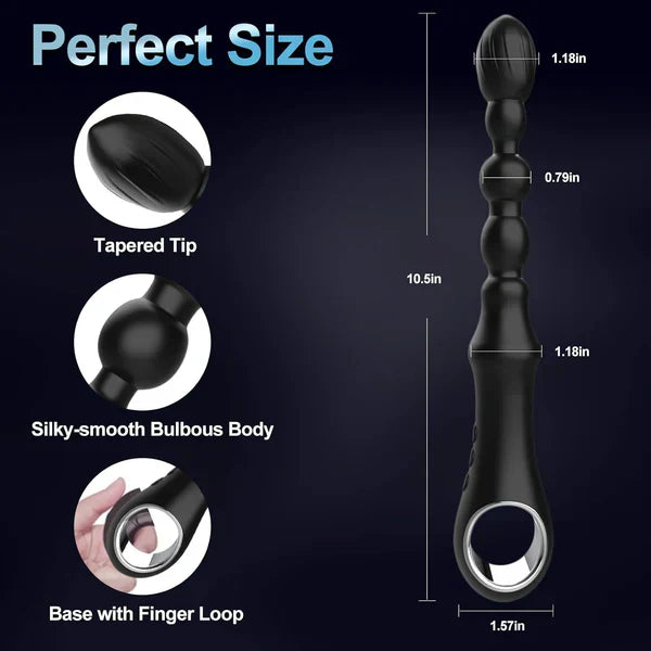 Anal Vibrator Beads Butt Plug Prostate Massager with 7 Vibration & Heating Modes