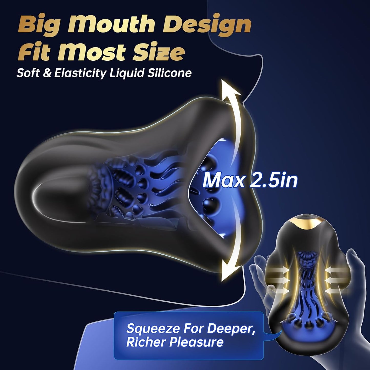 4 IN 1 Penis Trainer Stimulator Blowjob Masturbator with 9 Vibrating Modes & 3 Motors