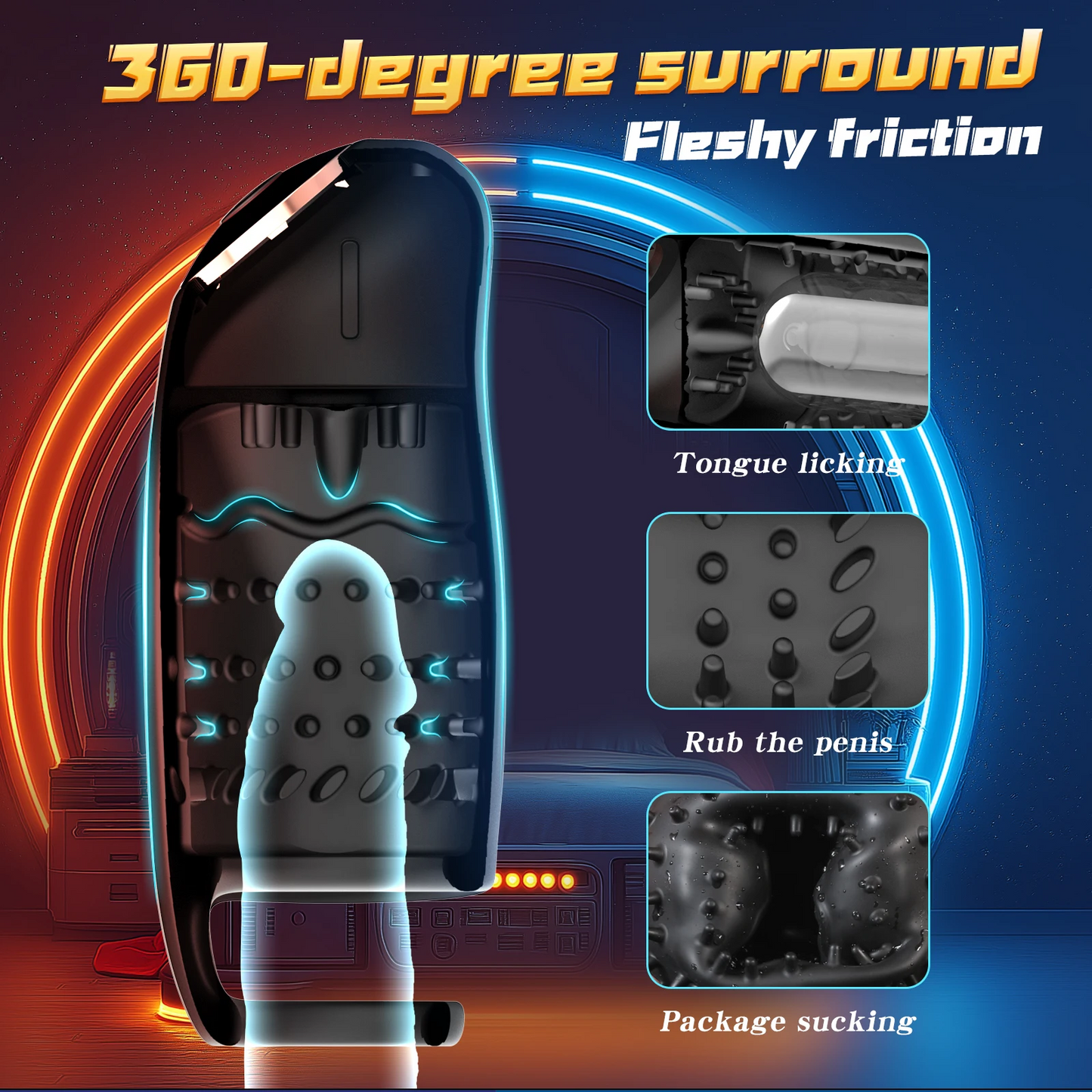 Electric Penis Trainer Vibrator Glans Stimulator Masturbator with 9 Vibration Modes