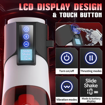 LCD Display 3D Stroker Automatic Male Masturbator with 10 Vibrating & 8 Thrusting